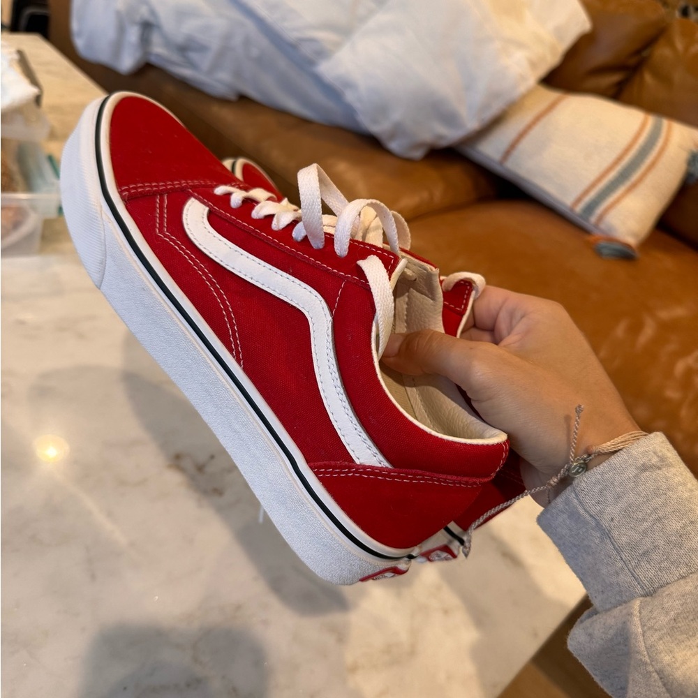 Brand new women’s red vans, size 8.5